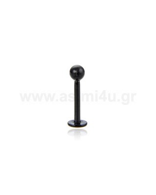 Μαύρο σκουλαρίκι χειλιού 1.0 - 1.2mm Surgical Steel 316L