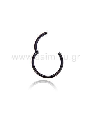 1.0mm Black Hinged Septum Ring Surgical Steel 316L