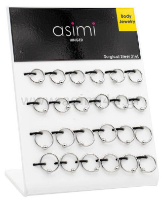 Segment Ring with ball 1.2x6-8-10mm Surgical Steel 316L
