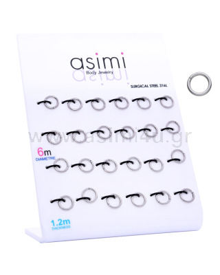 Small Clicker Septum Surgical Steel 316L 1.2x6mm