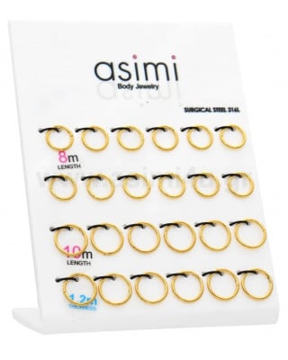 Gold Plated Hinged Septum 1.2x8/10mm Surgical Steel 316L