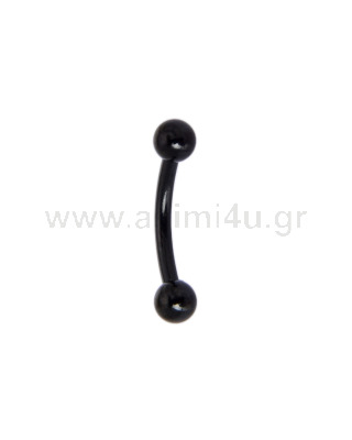 1.0mm Black PVD Surgical Steel 316L Banana with Balls