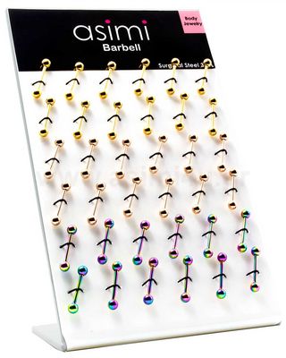 Barbell 316L Gold PVD - Rose Gold - Rainbow 1.6x16mm