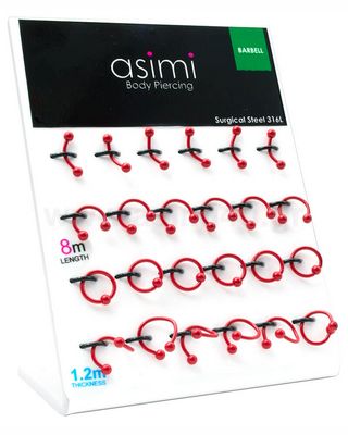 Mix Red Steel Piercing Surgical Steel 316L