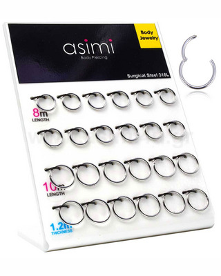 Surgical Steel 316L Hinged Septum 1.2x8/10mm