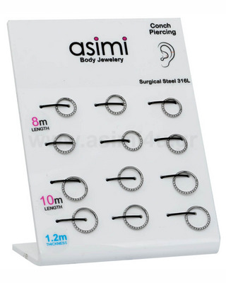 Hinged segment ring Septum 8/10mm with Zircon Surgical Steel 316L